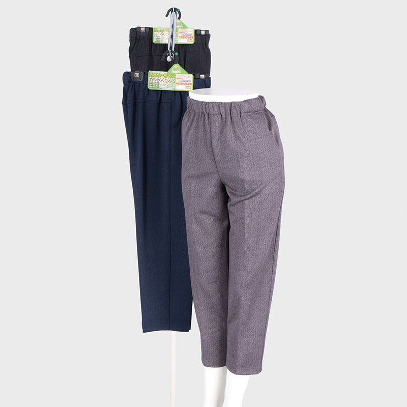 婦人毛玉ができにくいふわとろ柄総ゴムフリーパンツ60