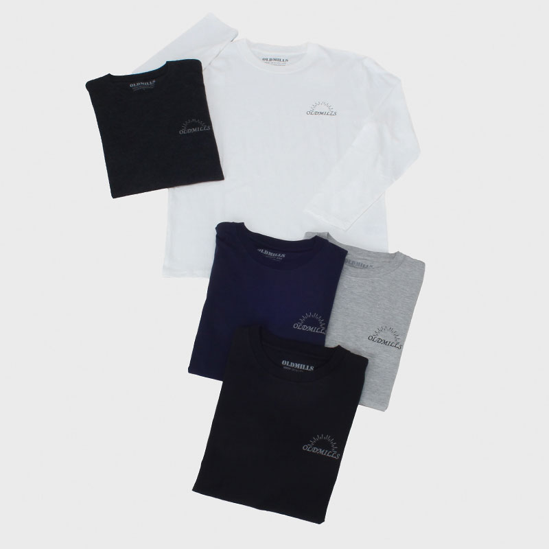 紳士長袖ワンポイントプリントTシャツ