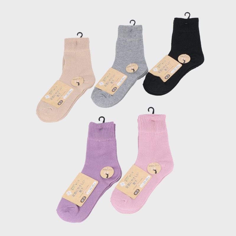 婦人綿混クルーソックス2足組「F」