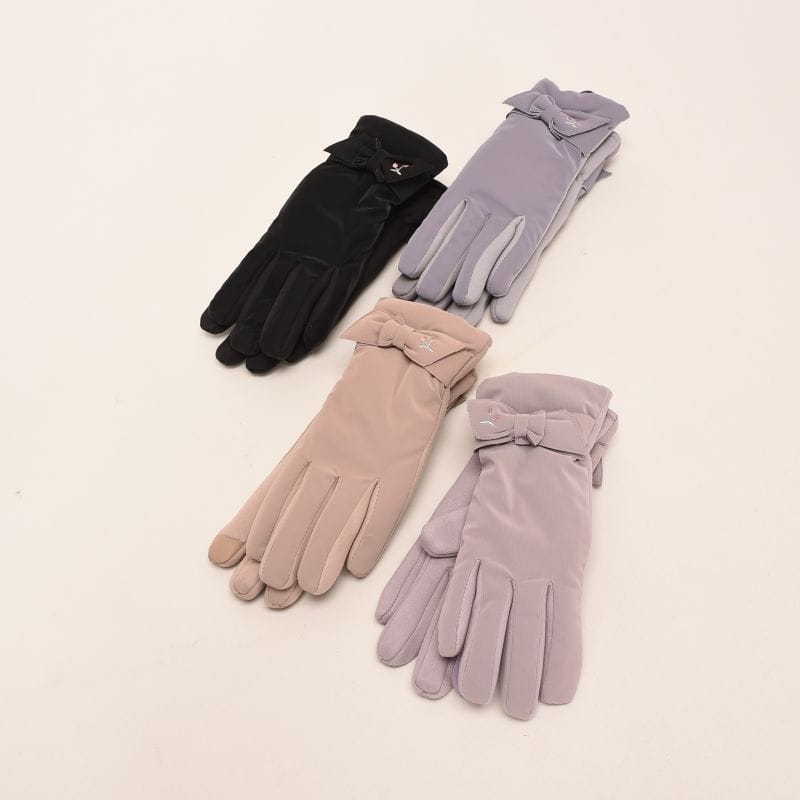 婦人裏ボアやわらか手袋(リボン)