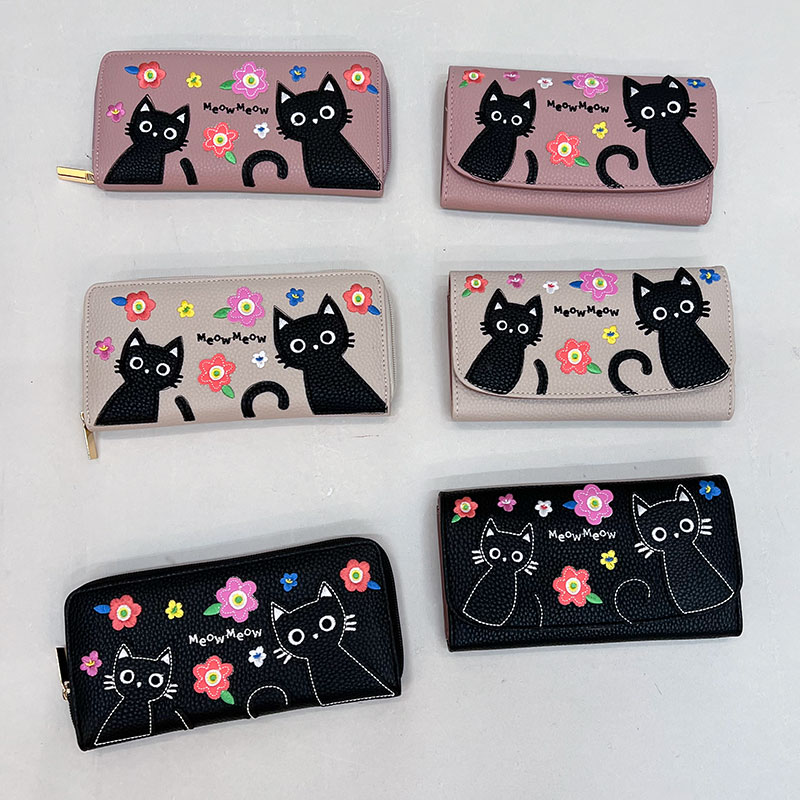 ネコパッチワーク財布