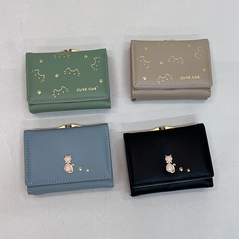 婦人ねこがま口付き財布(2型)