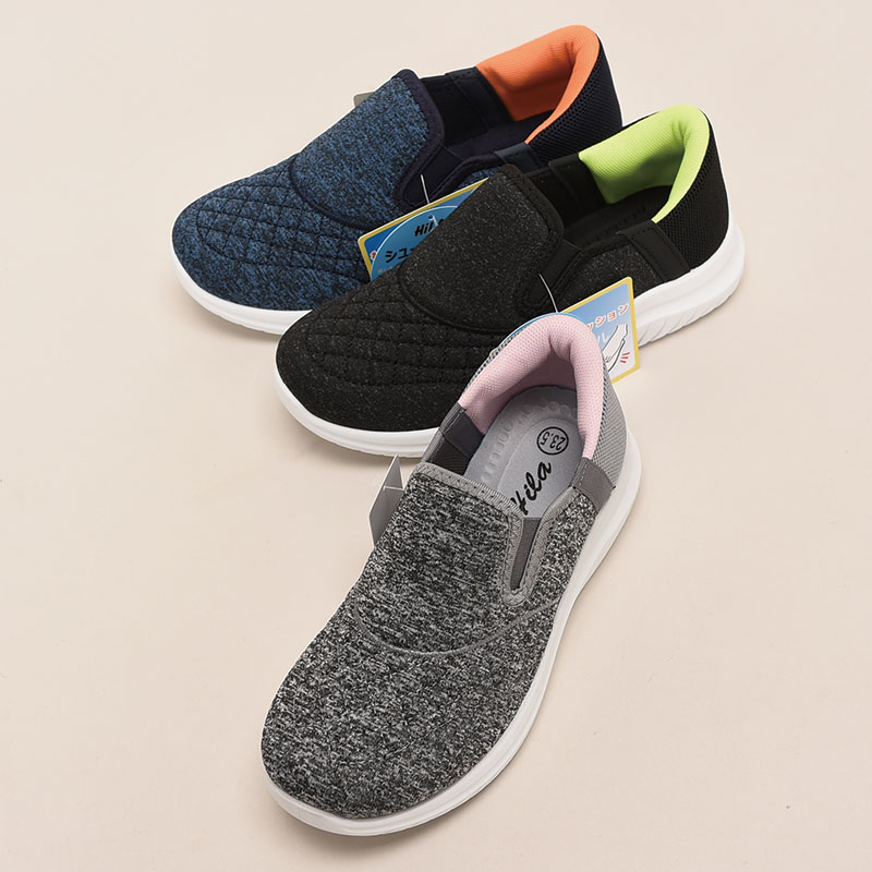 簡単脱着婦人スニーカーニット