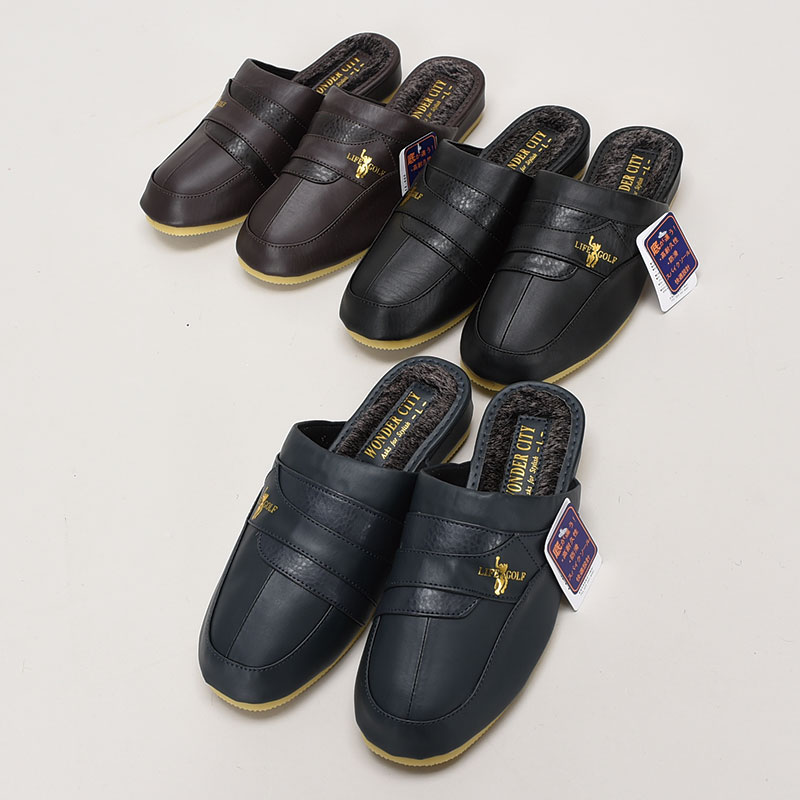 紳士防寒ファー付ヘップサンダルスパイク