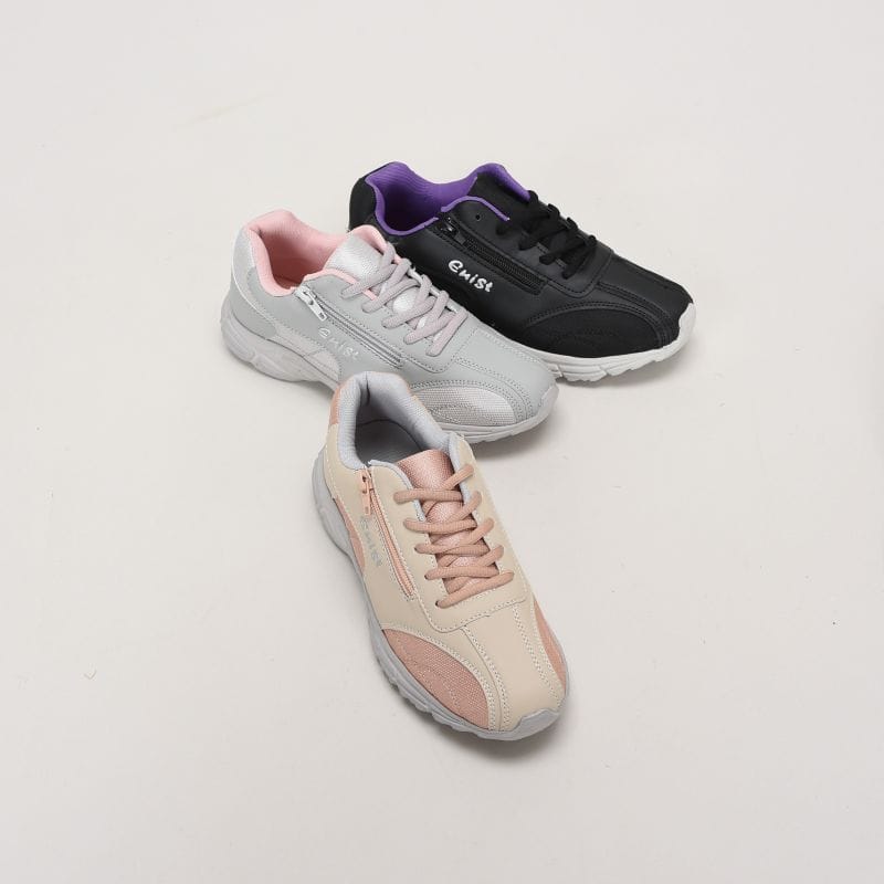 婦人スニーカー(ひも&ファスナー)