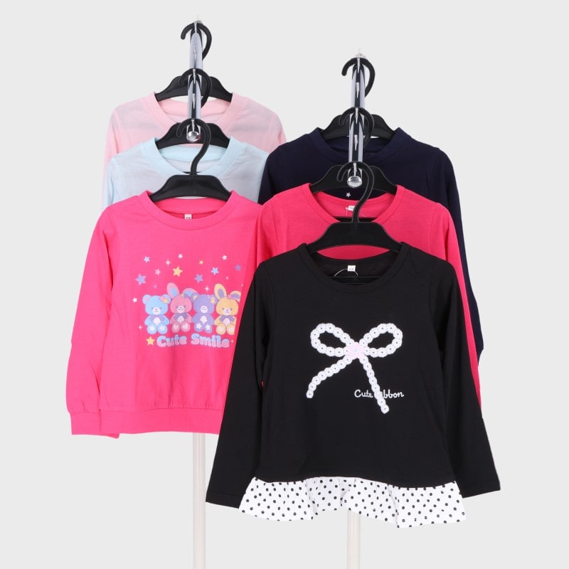 女児小寸長袖Tシャツ3柄