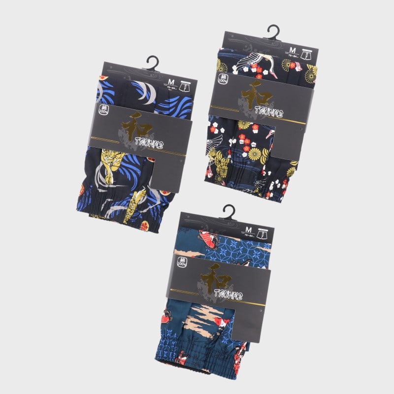 紳士和柄プリントトランクス
