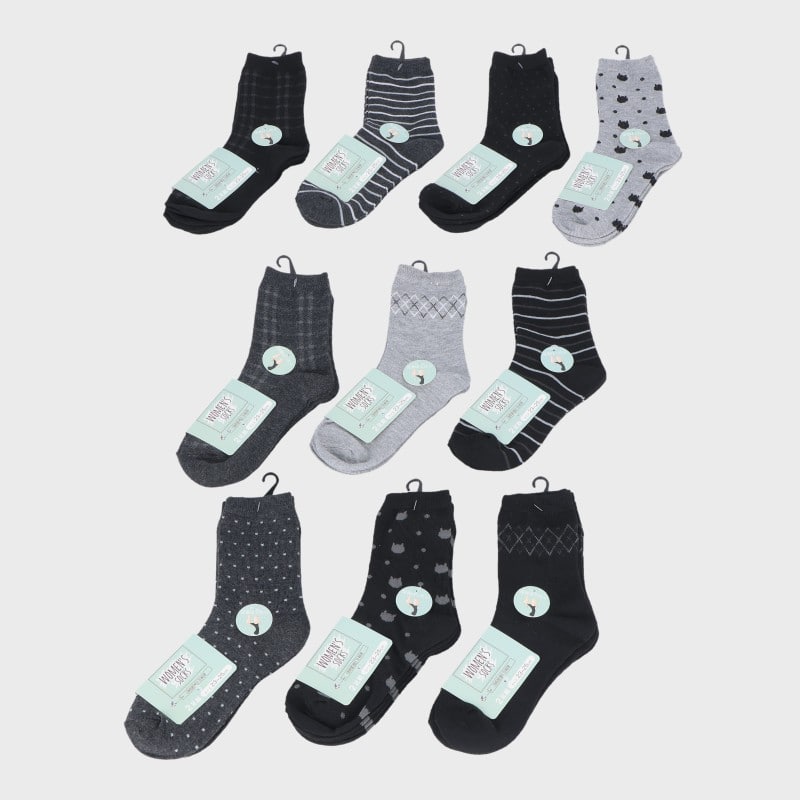 婦人綿混クルーソックス2足組「B」