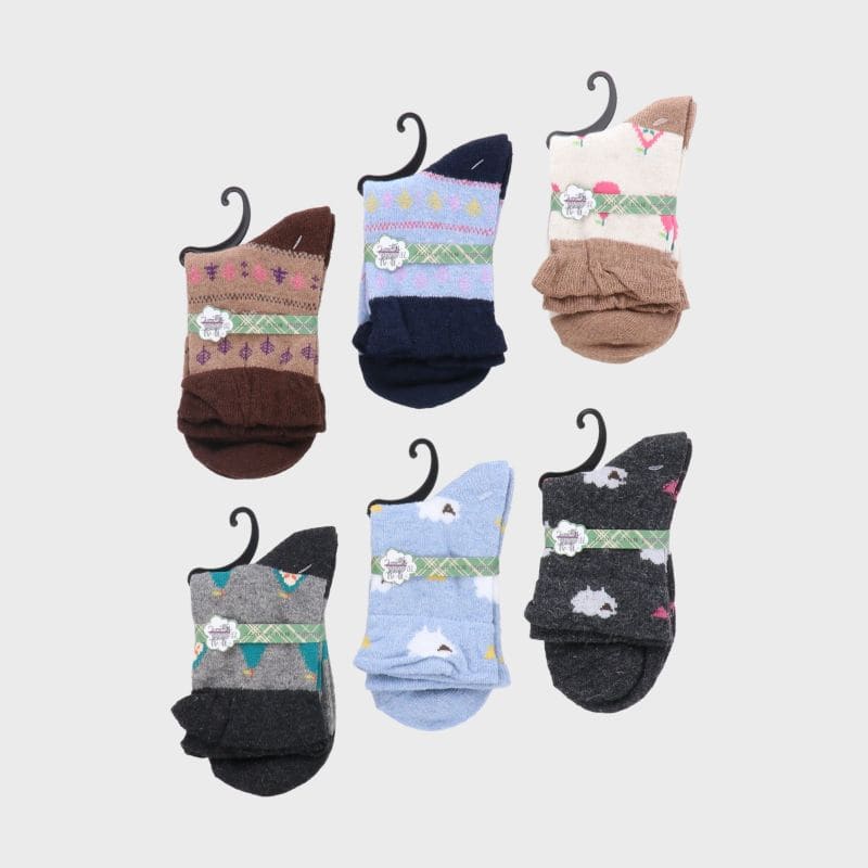 婦人毛混クルーソックス「B」