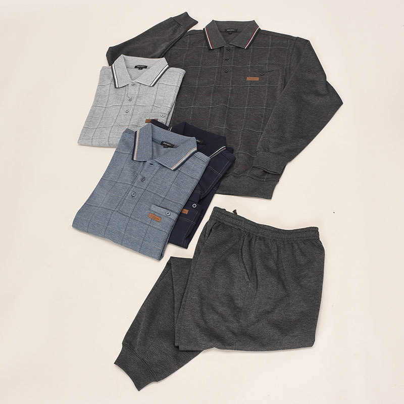 紳士ダンボール前身格子ポロスーツ