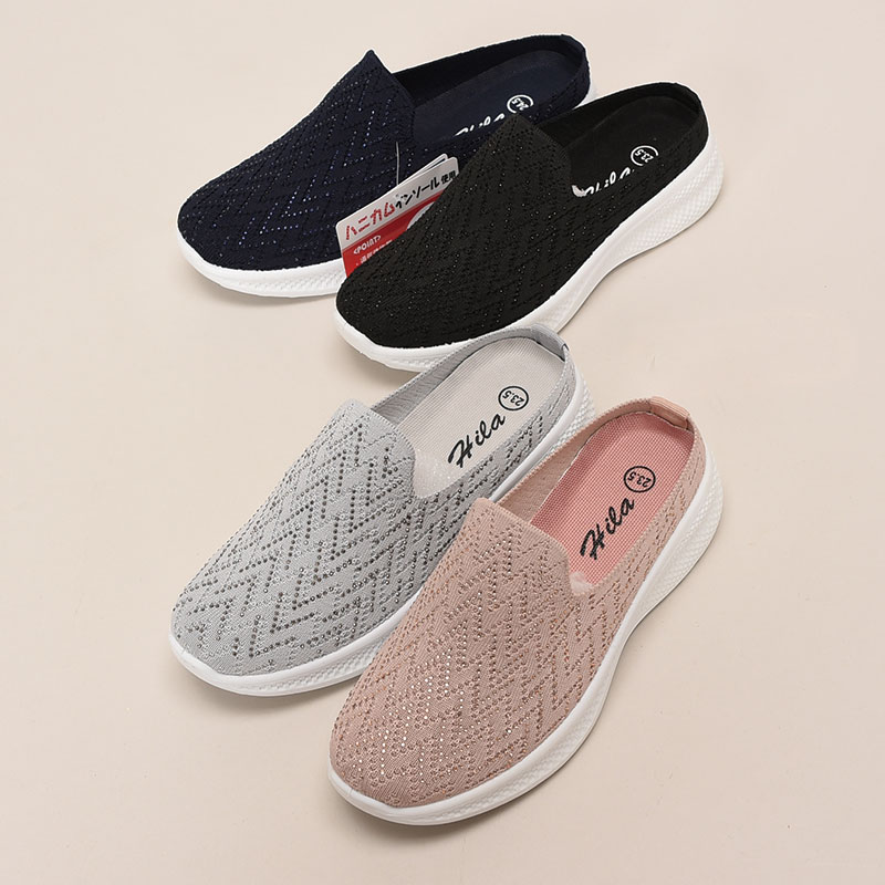 ストーン付き婦人スリッポンシューズ