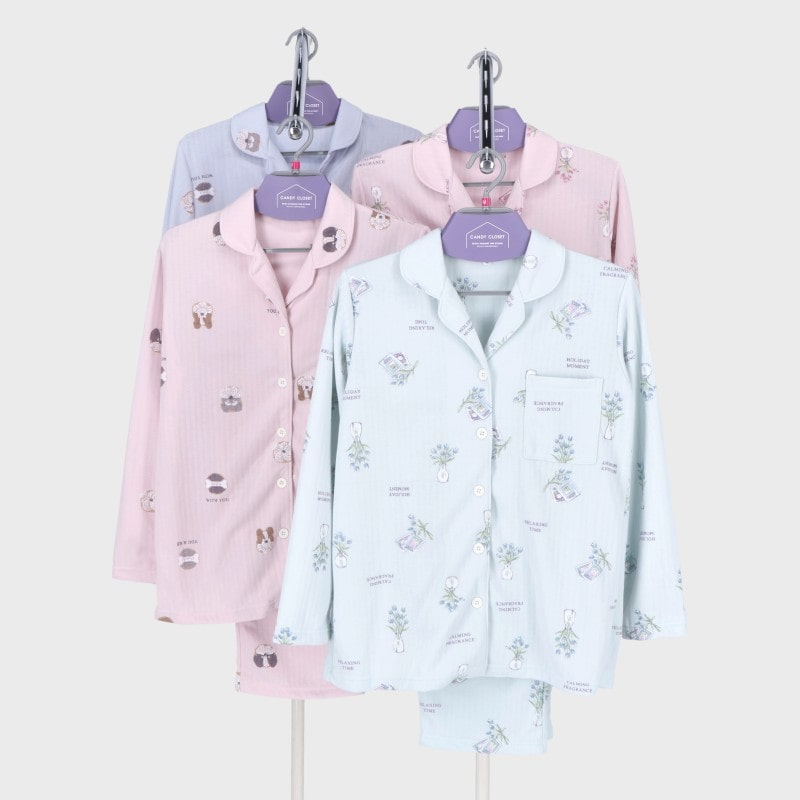 婦人梅春キルトパジャマ