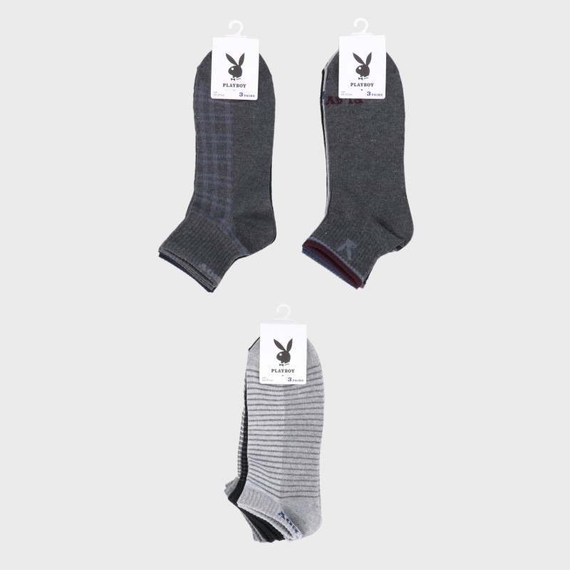 紳士PLAYBOYスニーカー・ショート3足組