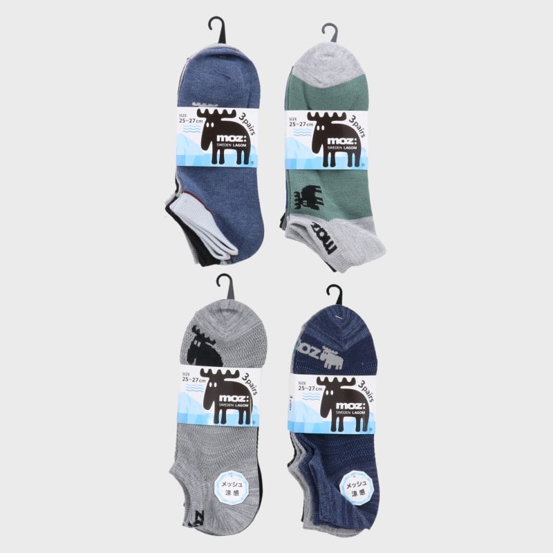 紳士MOZスニーカーソックス3足組