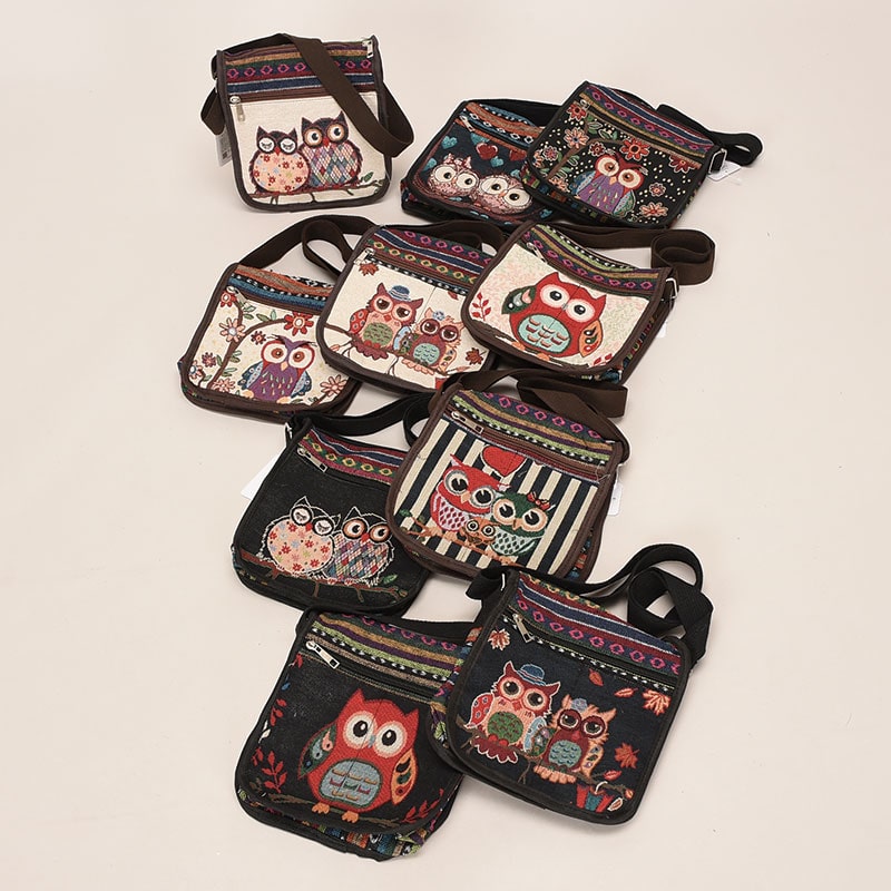 ふくろうゴブランショルダーバッグ