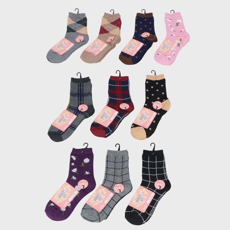 婦人綿混クルーソックス2足組「H」