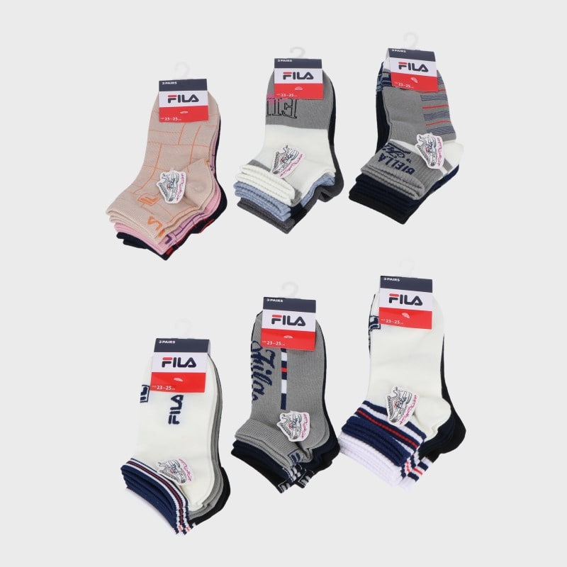 婦人3足組ノンパイルスニーカー・ショート(FILA)