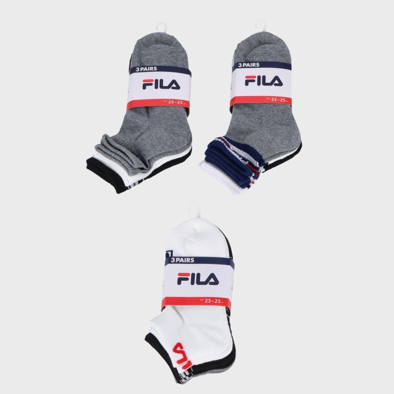 婦人3足組パイルスニーカー・ショート(FILA)