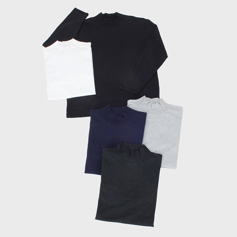 紳士長袖無地ハイネックTシャツ