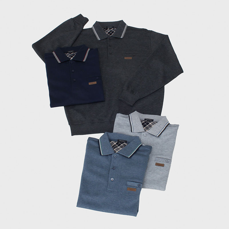 紳士ダンボール無地ポロトレーナー