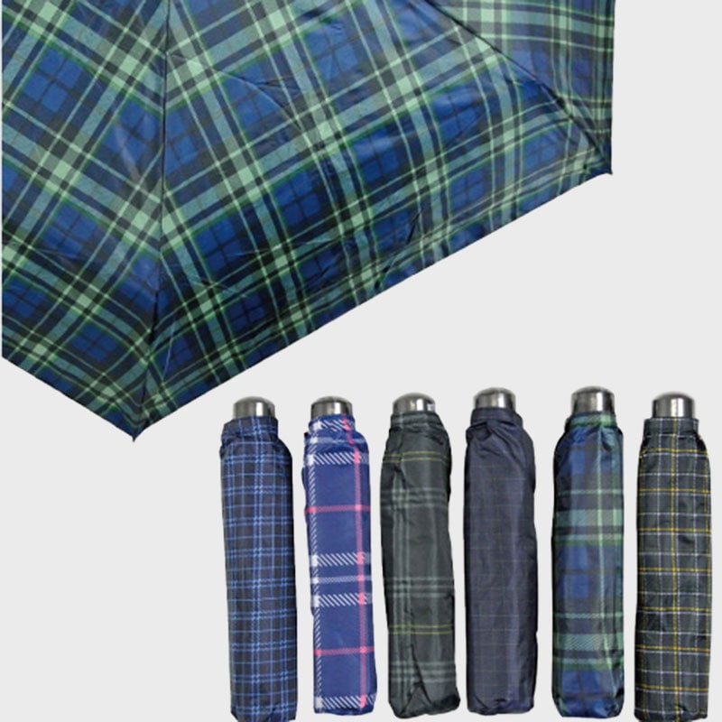 紳士55cm格子柄折傘