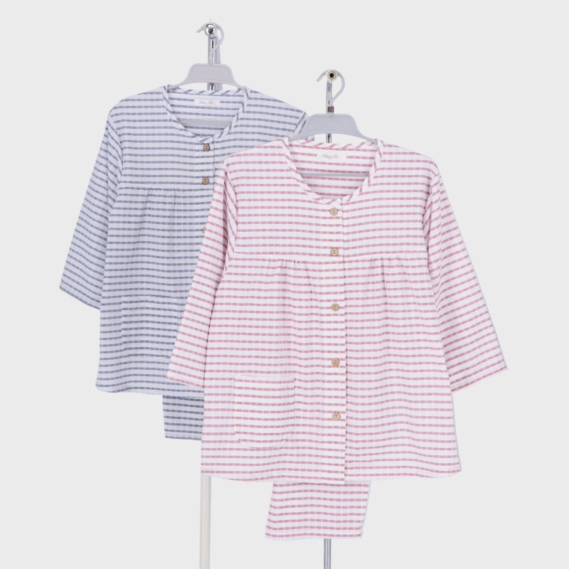 婦人7分袖サッカーパジャマ