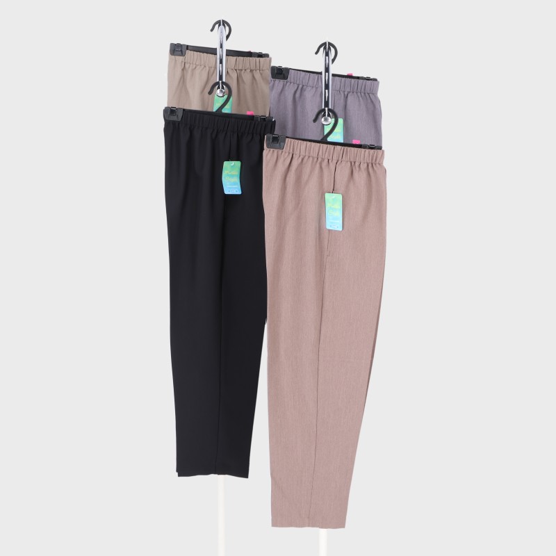 婦人日本製無地片ポケフリーパンツ