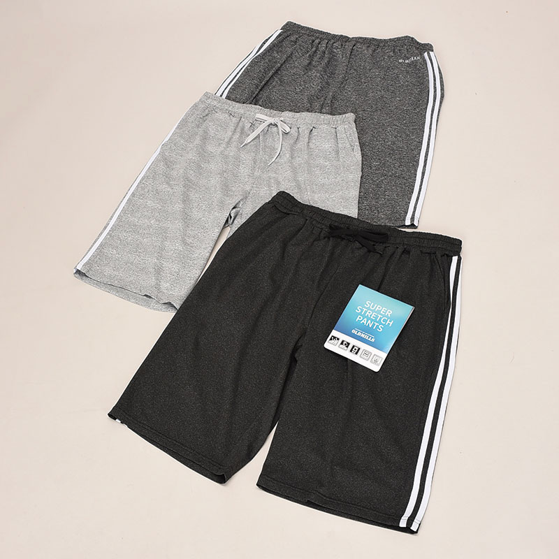 紳士カチオン杢2本ラインハーフパンツ