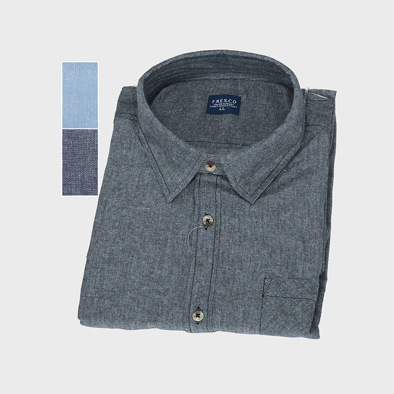紳士長袖ダンガリーシャツ