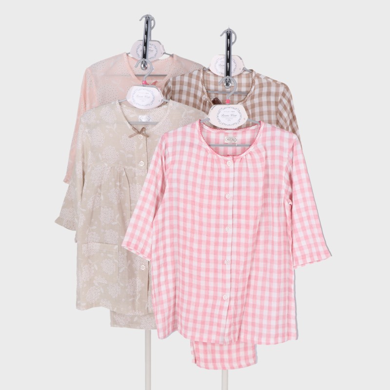 婦人7分袖ガーゼパジャマ