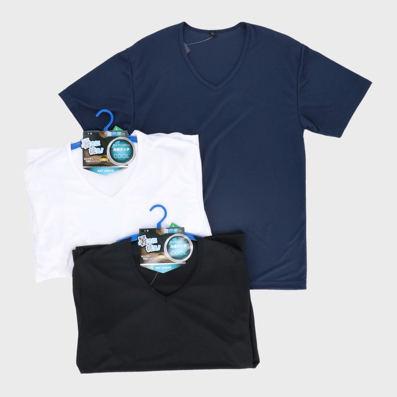 紳士冷感タッチDRY半袖V首Tシャツ