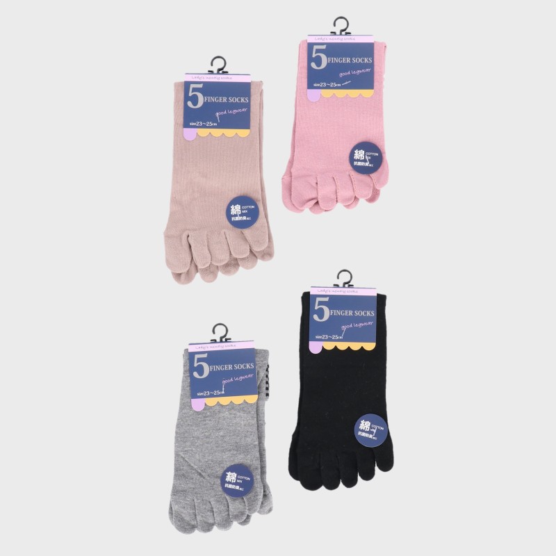 婦人5本指クルーソックス