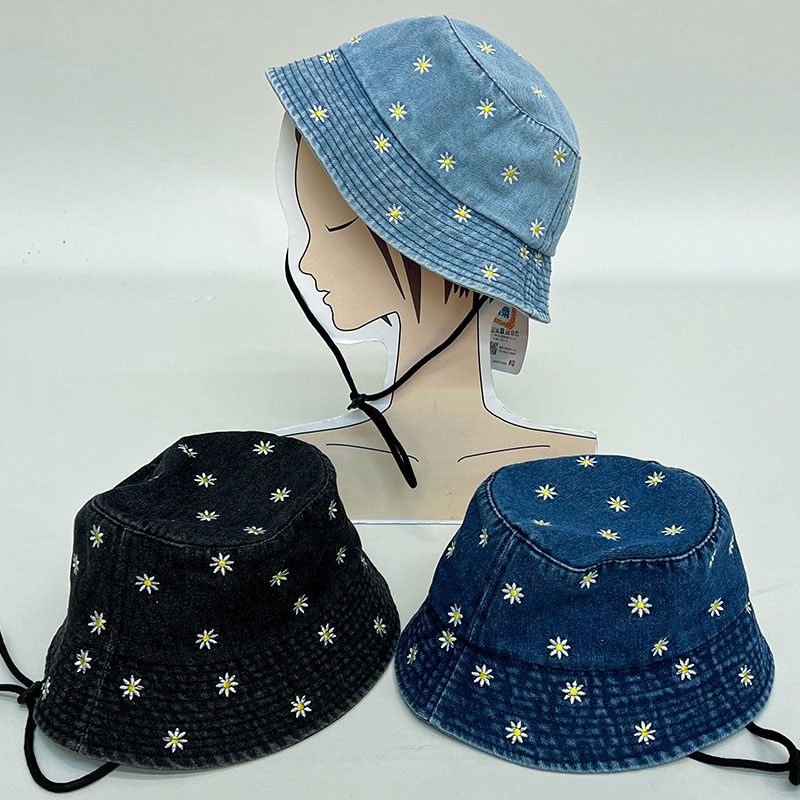 花刺繍デニムハット