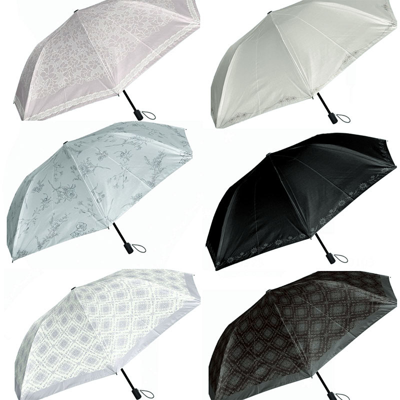 晴雨兼用裏ブラック50cm2段折傘(柄)