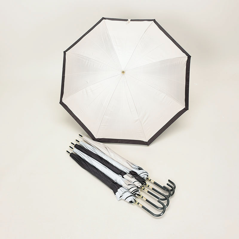 晴雨兼用ブラック50cm手開き傘(バイカラー)