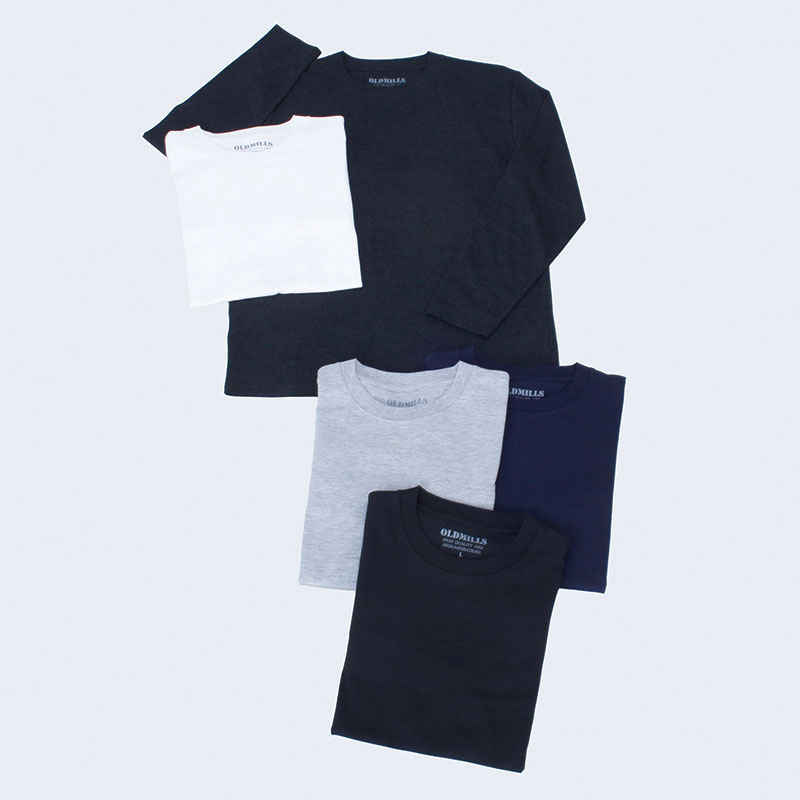 紳士大寸長袖無地Tシャツ