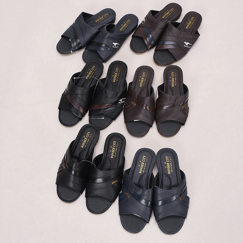 紳士前開きスパイク底竹炭ヘップサンダル