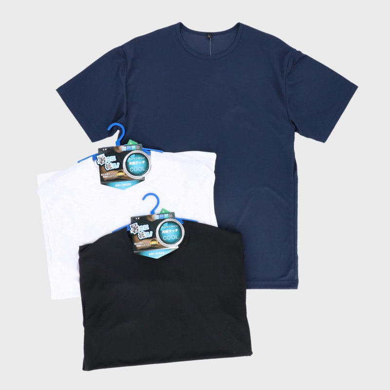 紳士冷感タッチDRY半袖丸首Tシャツ