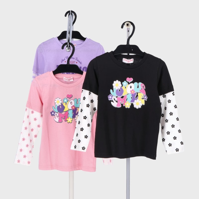 女児小寸長袖Tシャツ2柄