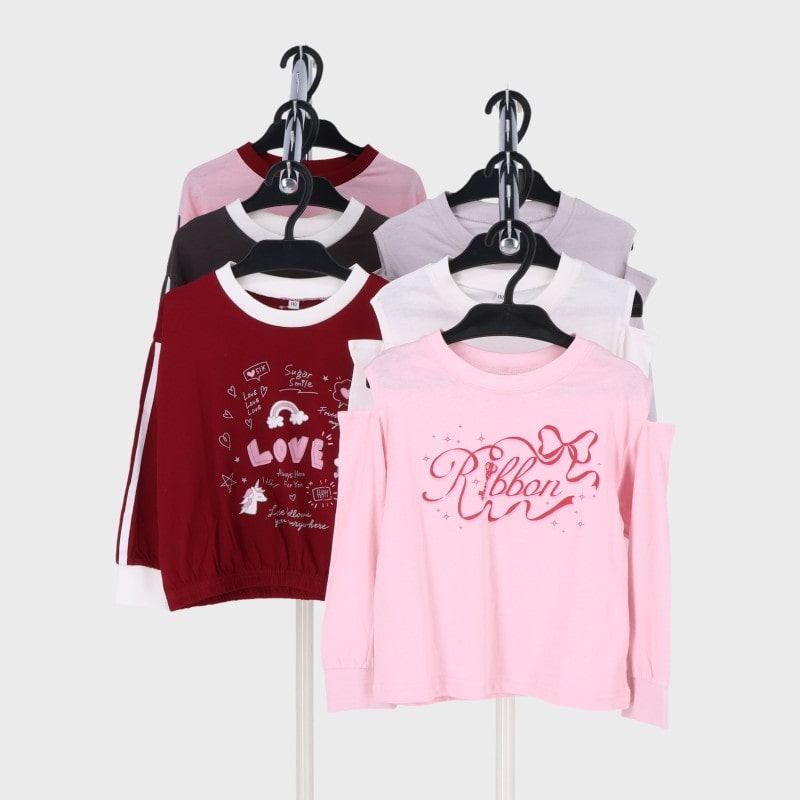 女児小寸長袖Tシャツ2柄