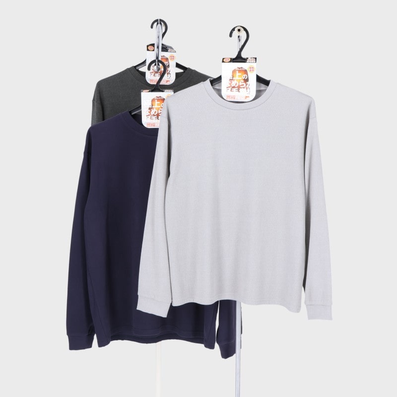 紳士長袖温感クルーネックTシャツ