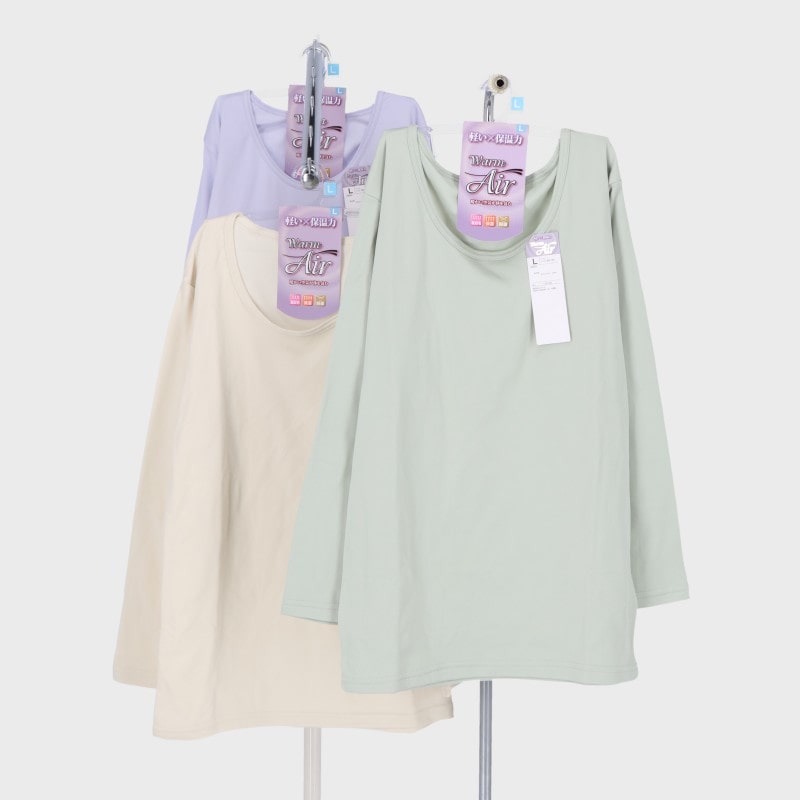 婦人T100スムース裏起毛天長袖Tシャツ