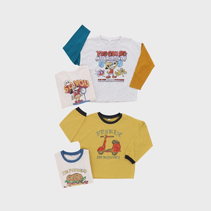 男児小寸長袖Tシャツ2柄