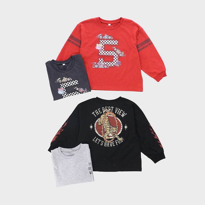 男児小寸長袖Tシャツ2柄