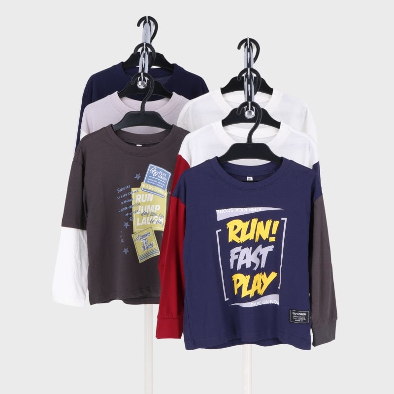男児小寸長袖Tシャツ2柄