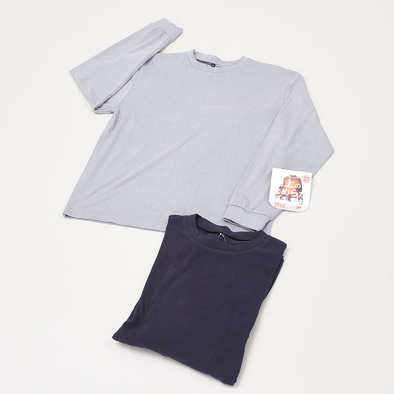 紳士長袖温感クルーネックTシャツ