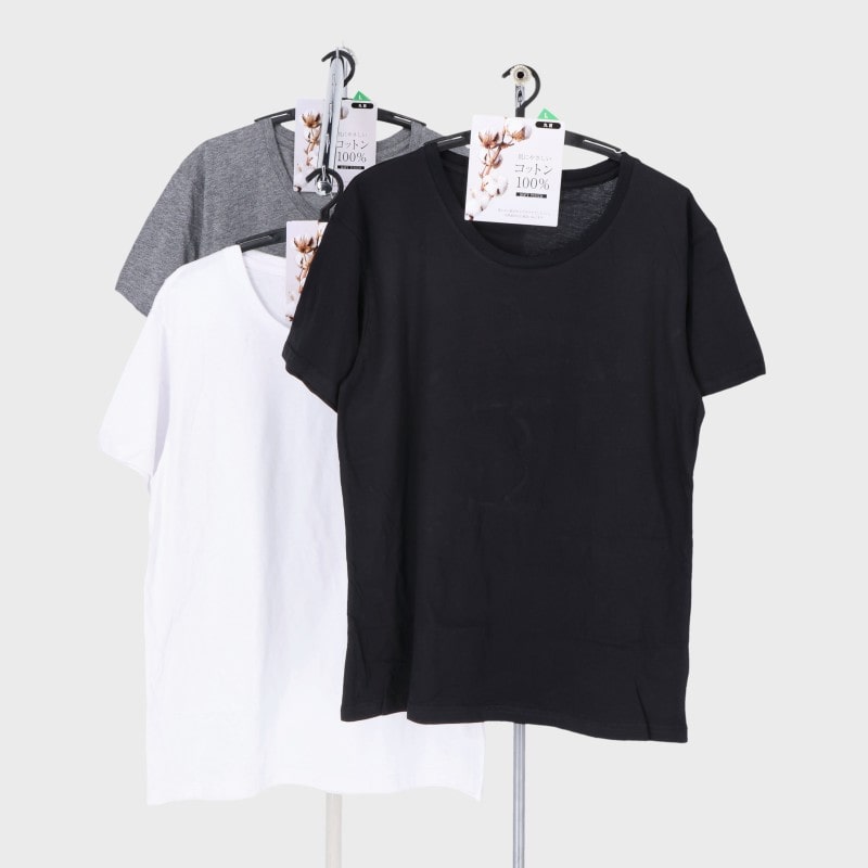 紳士綿100%天竺半袖丸首Tシャツ