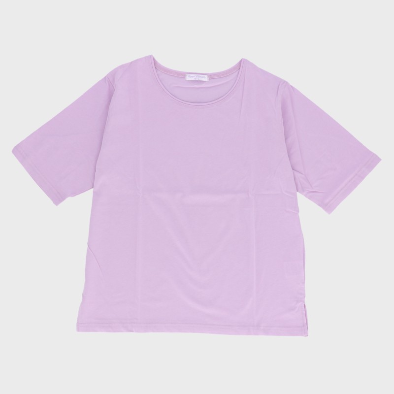 婦人60双シルケット5分袖無地Tシャツ