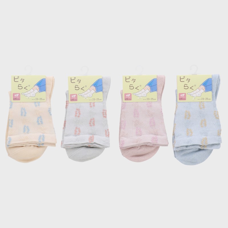 婦人『ピタらく』シルク混クルーソックス