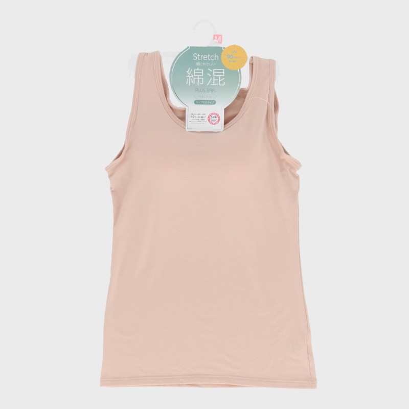 婦人『綿混』カップ付きタンクトップ